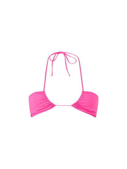Woman fuchsia bandeau Dahlia beach top