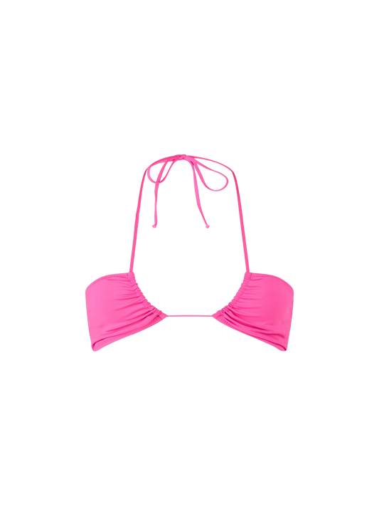 Woman fuchsia bandeau Dahlia beach top