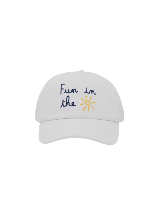 White denim ball cap Baseball Jr with daisy embroidery