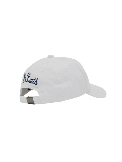 White denim ball cap Baseball Jr with daisy embroidery