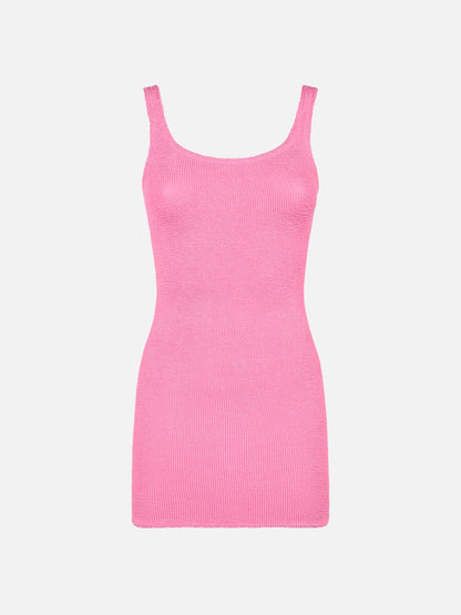 Woman tank pink crinkle dress