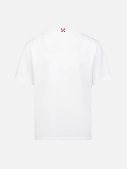 White cotton jersey t-shirt Dover with St. Barth embroidery