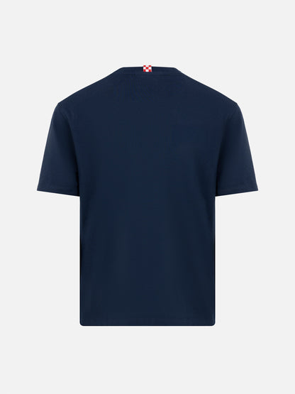 Navy blue cotton jersey t-shirt Dover with St. Barth embroidery