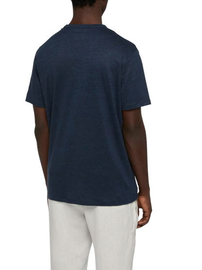 Navy blue linen jersey t-shirt Ecstasea
