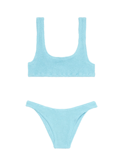 Woman light blue classic crinkle bikini Naima Elise