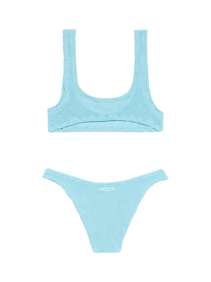 Woman light blue classic crinkle bikini Naima Elise