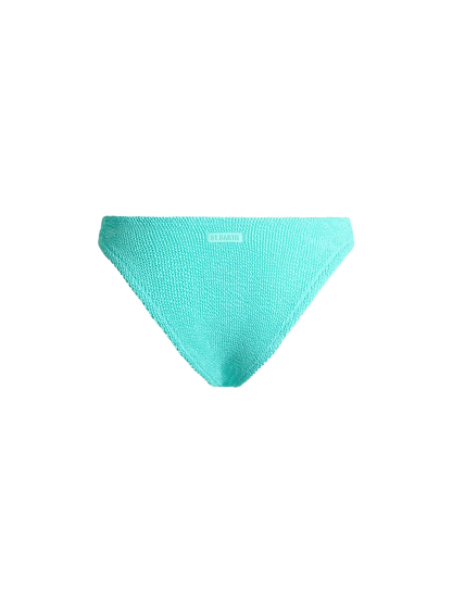 Woman water green classic crinkle swim briefs Elise