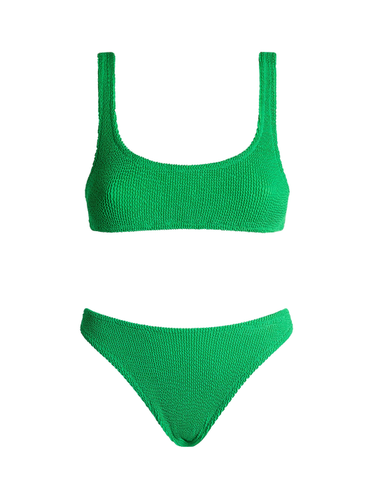 Woman green classic crinkle bikini Naima Elise