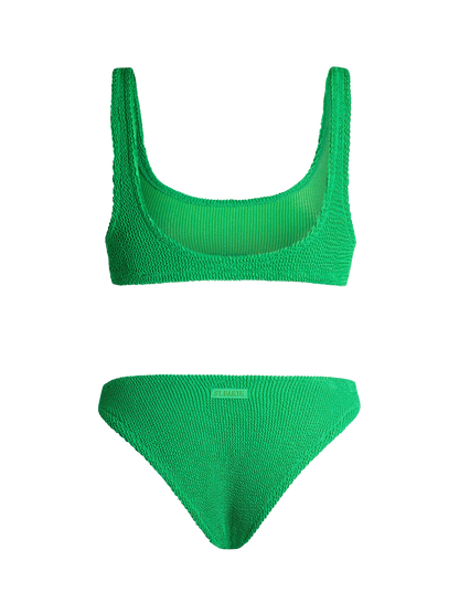 Woman green classic crinkle bikini Naima Elise