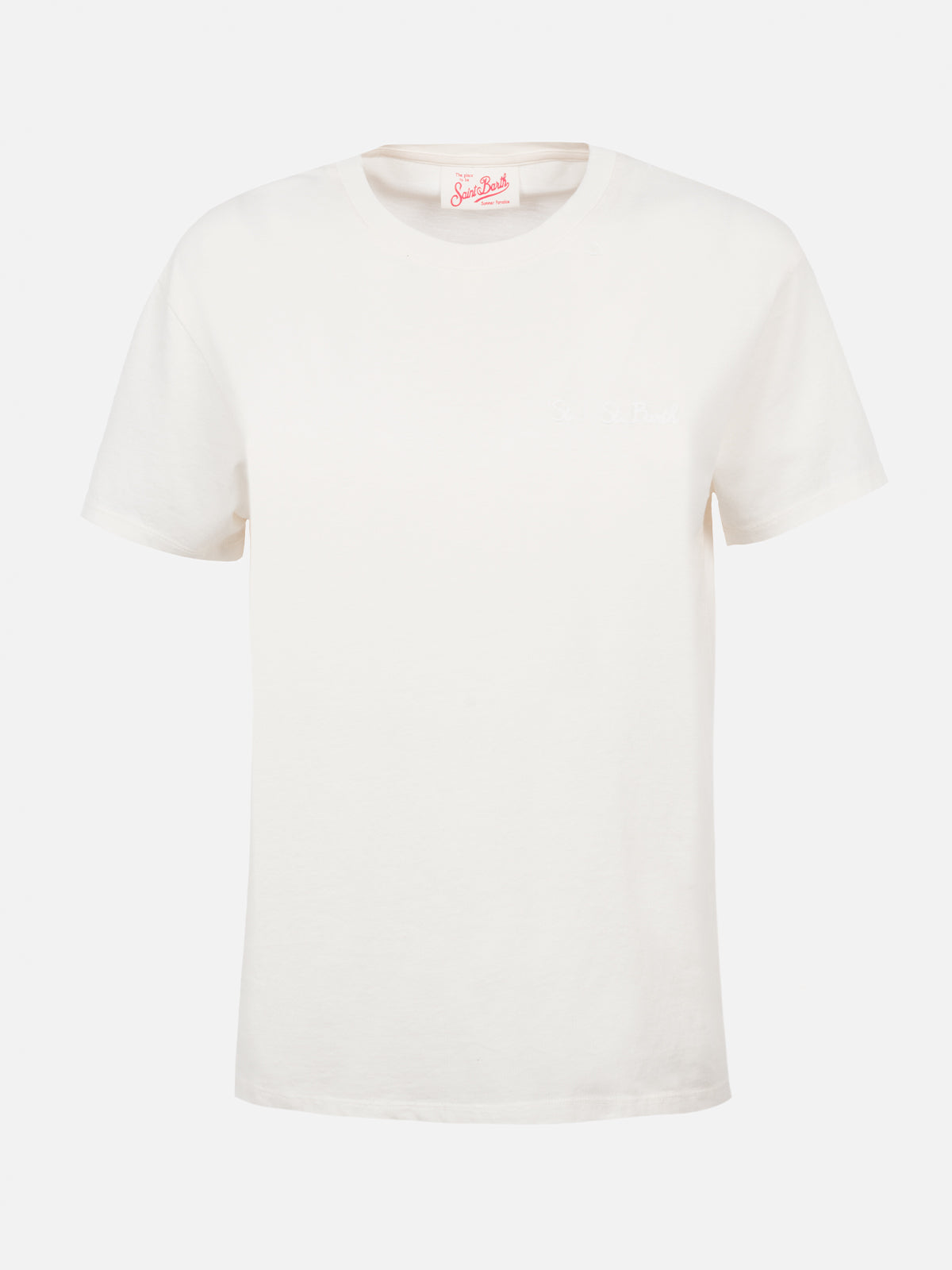 Woman off-white cotton jersey crewneck t-shirt Emilie