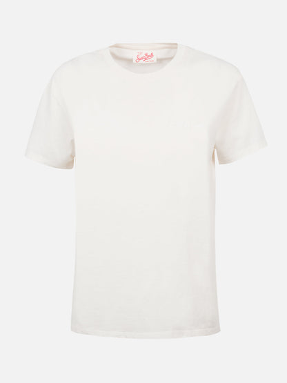 Woman off-white cotton jersey crewneck t-shirt Emilie