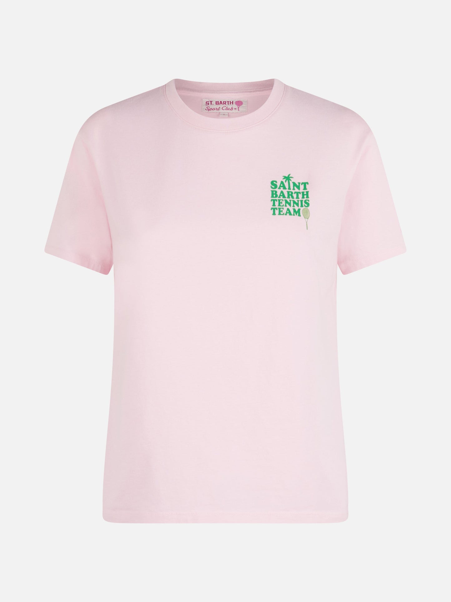 Pink Cotton t-shirt with St Barth tennis team print