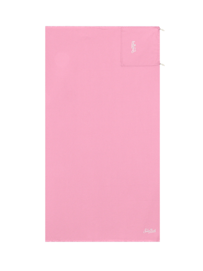 Pink honeycomb cotton FoutaSac beach towel