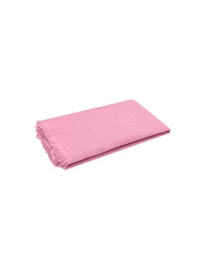 Pink honeycomb cotton FoutaSac beach towel