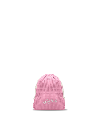 Pink honeycomb cotton FoutaSac beach towel