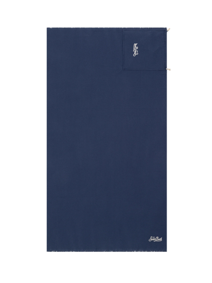 Navy blue honeycomb cotton FoutaSac beach towel