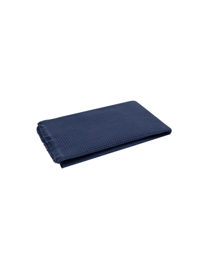 Navy blue honeycomb cotton FoutaSac beach towel