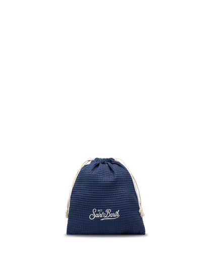Navy blue honeycomb cotton FoutaSac beach towel
