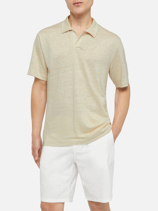 Off-white linen buttonless polo shirt Fraser