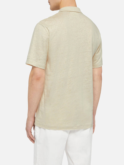 Off-white linen buttonless polo shirt Fraser