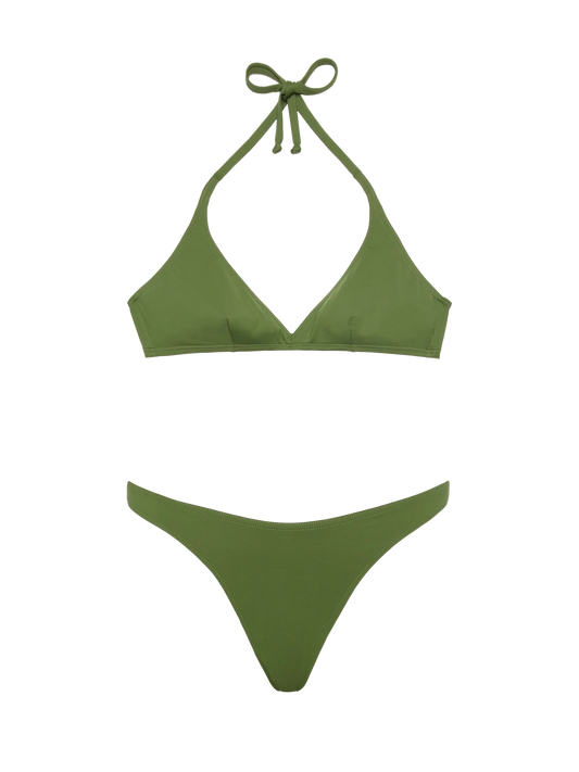 Military green fixed triangle bikini Gaia Lido