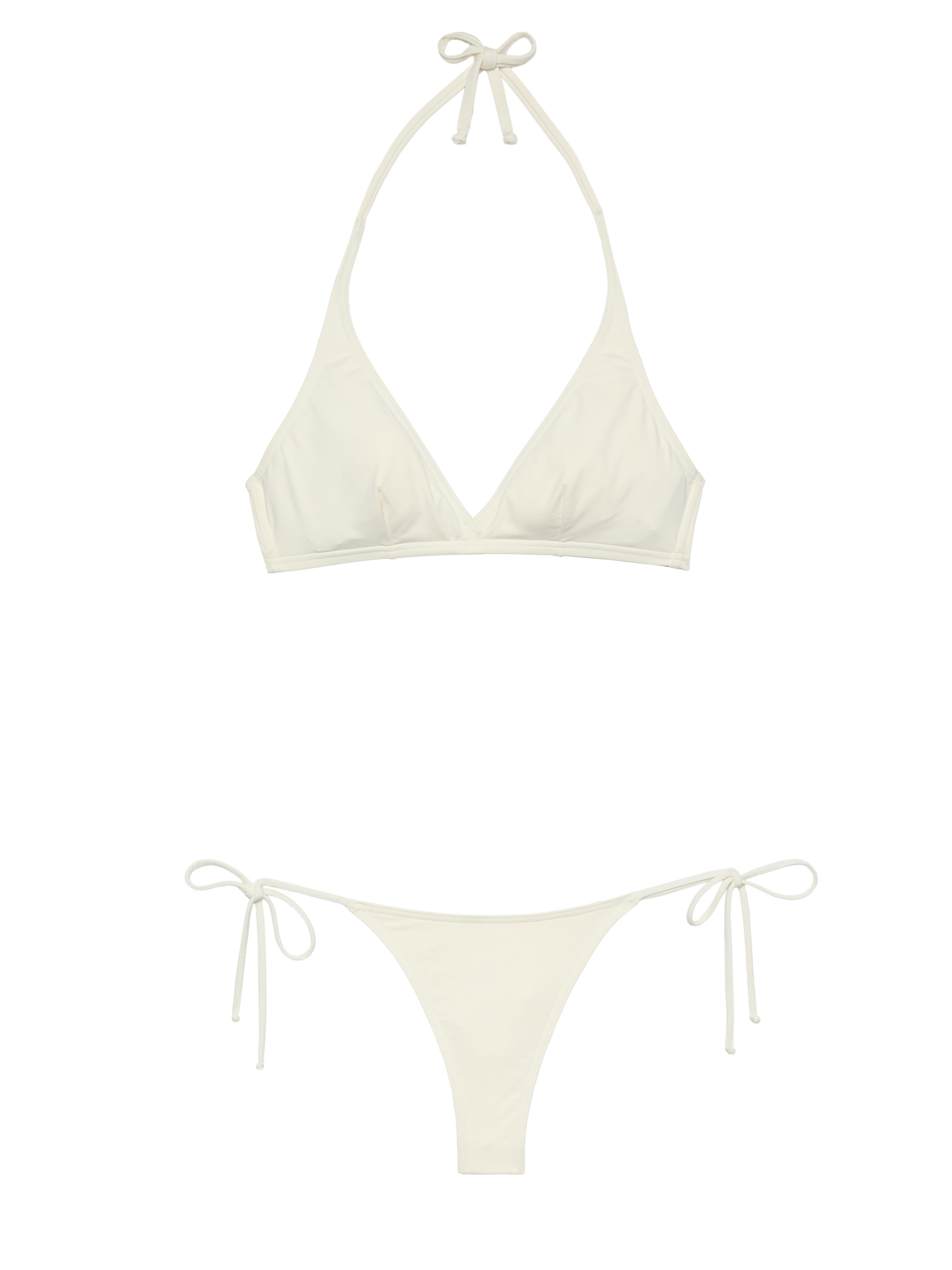 Norah cream cheeky swim briefs - Gaia cream triangle bralette top