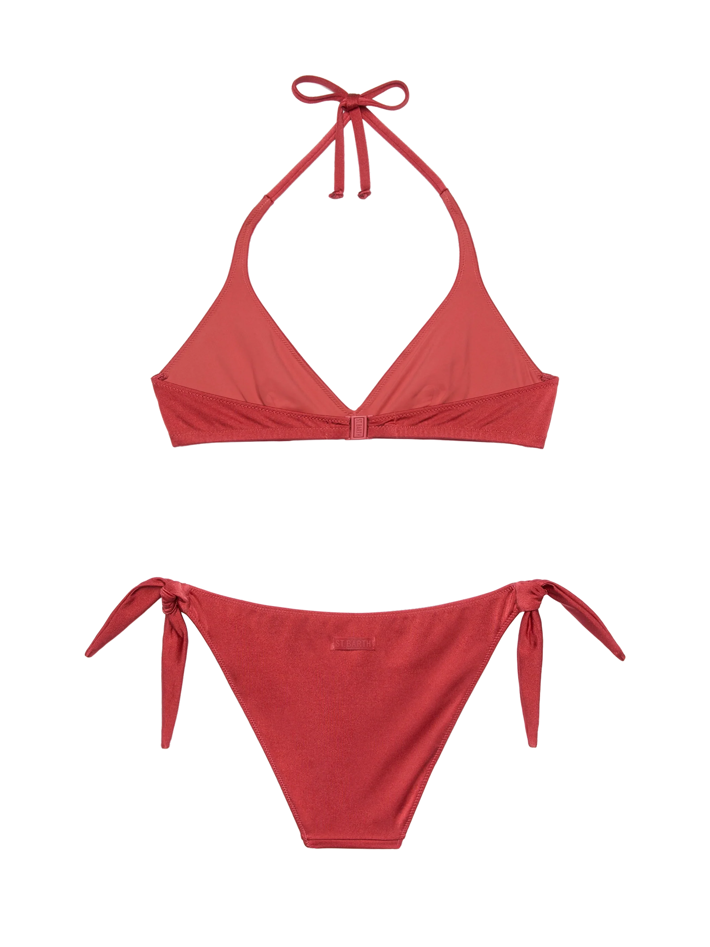 Yali shimmer brick red classic swim briefs - Gaia shimmer brick red triangle bralette top