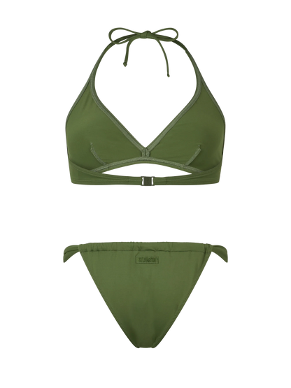 Woman military green triangle bikini Gaia Noelle