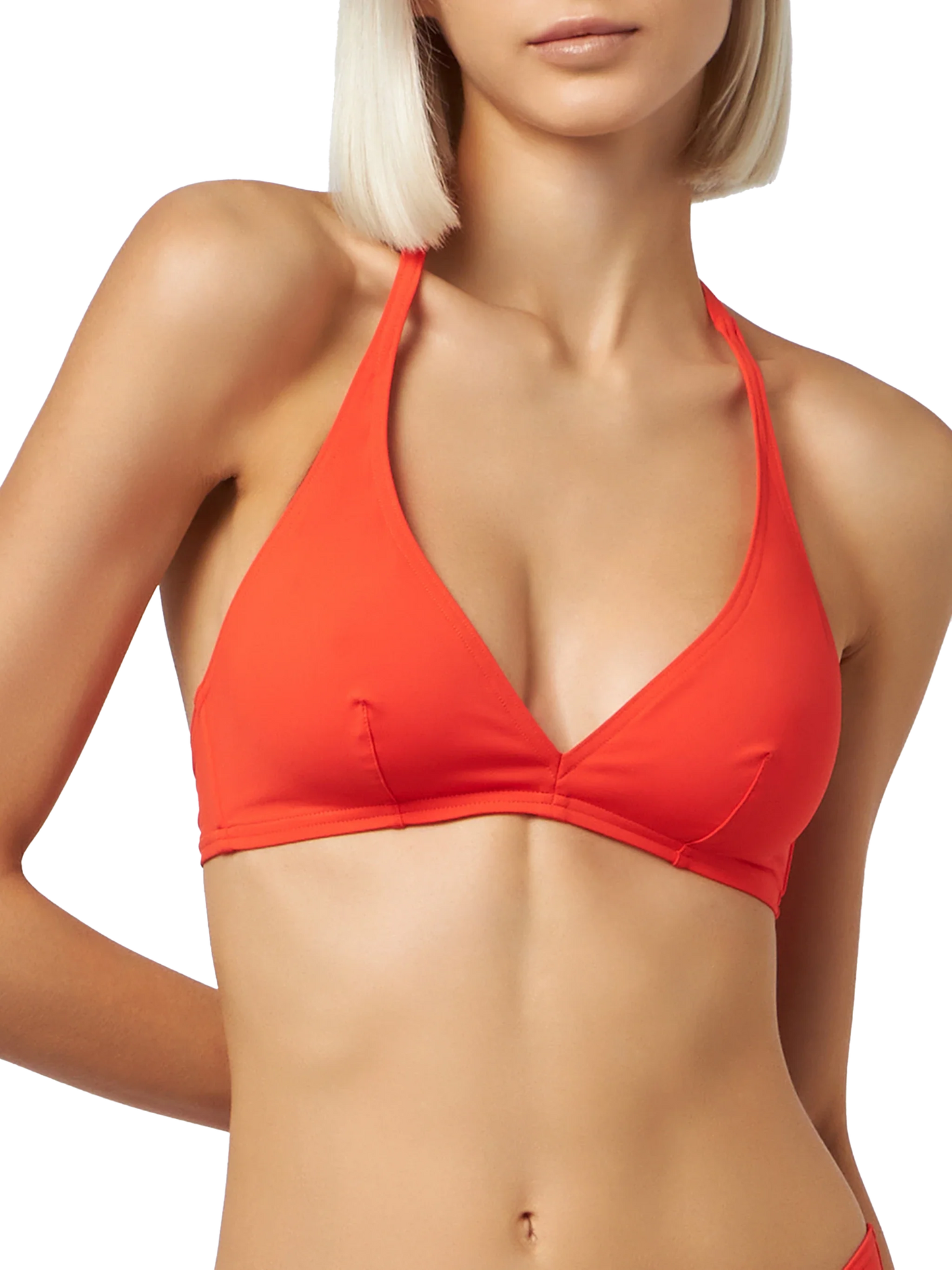 Woman triangle bralette orange top Gaia