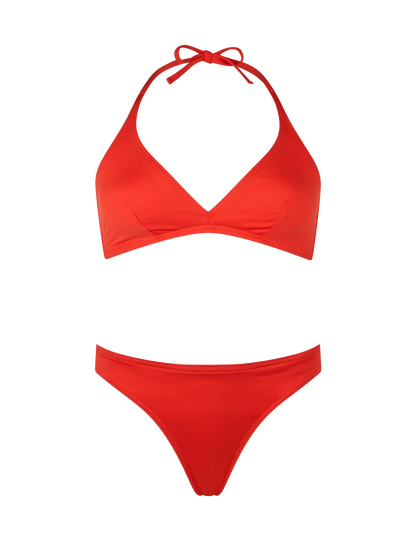 Woman orange triangle bralette bikini Gaia Maia