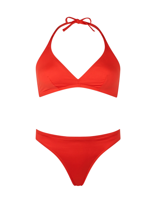 Woman orange triangle bralette bikini Gaia Maia