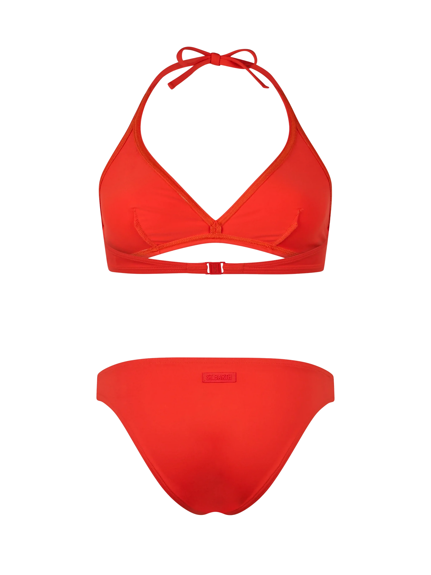Woman orange triangle bralette bikini Gaia Maia