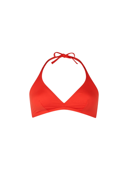 Woman triangle bralette orange top Gaia