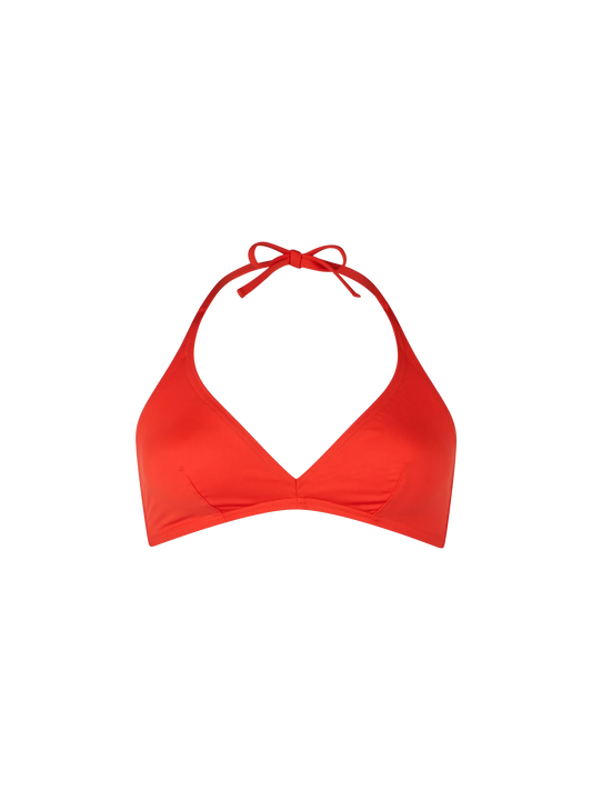 Woman triangle bralette orange top Gaia
