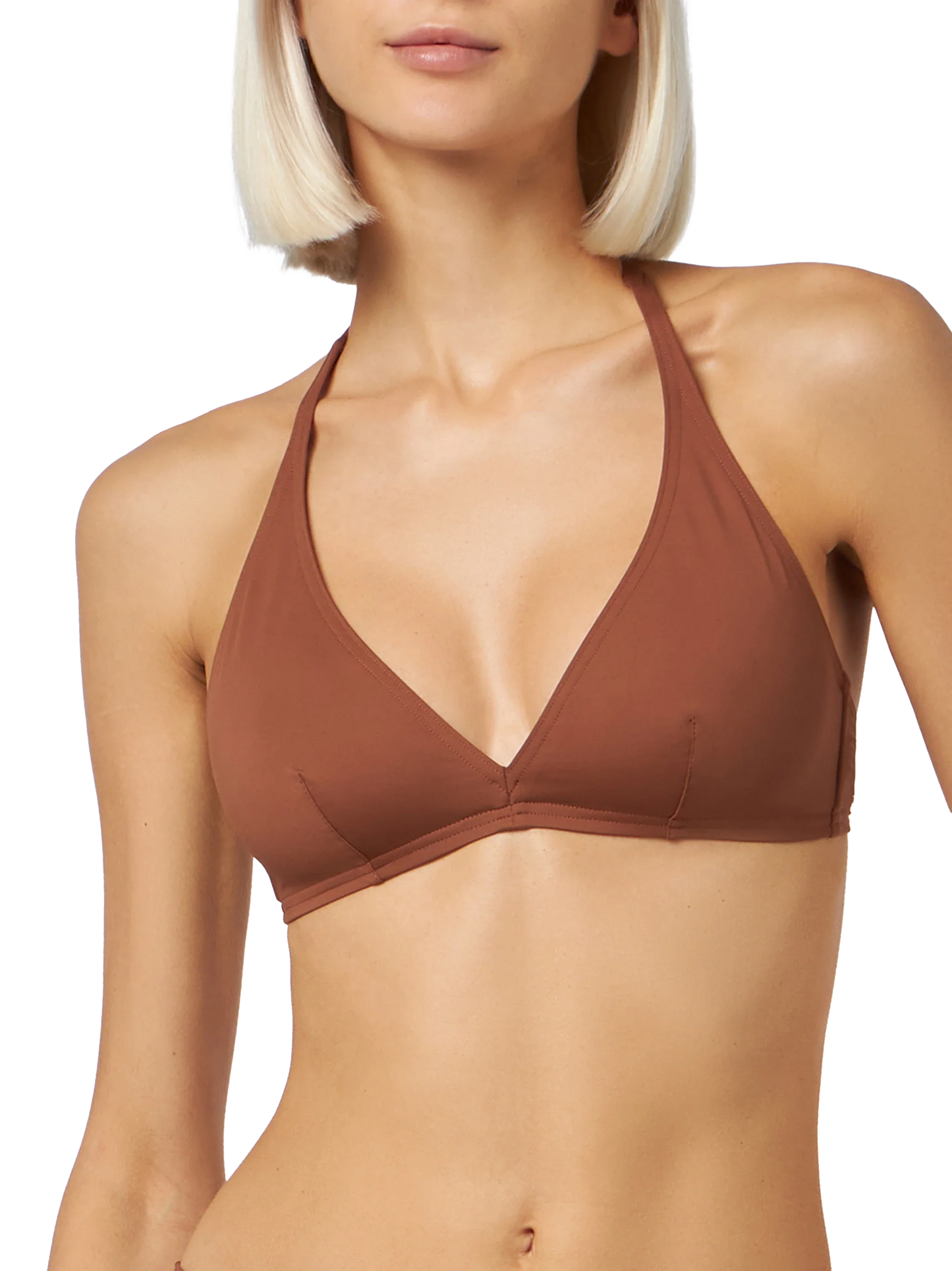 Woman brown triangle bralette bikini Gaia Maia