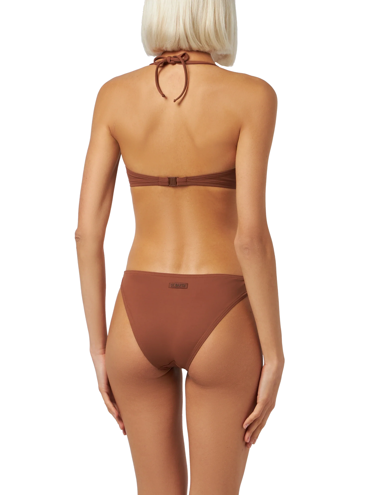Woman brown triangle bralette bikini Gaia Maia