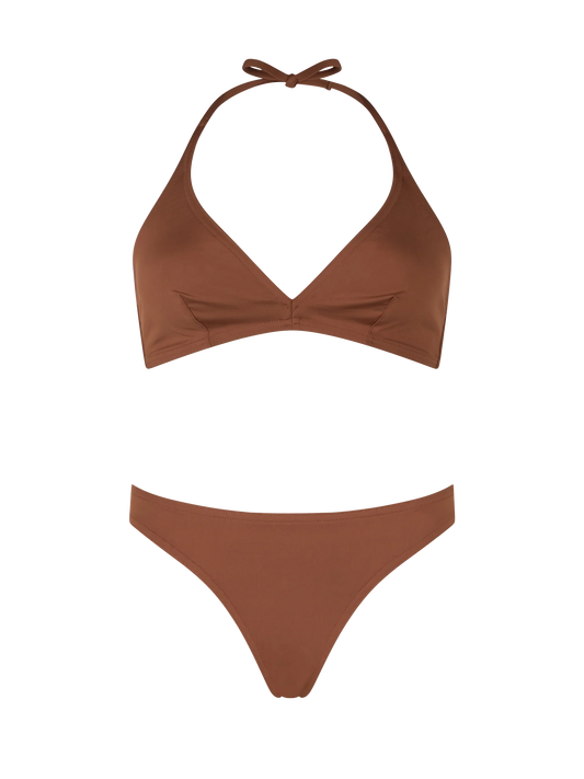 Woman brown triangle bralette bikini Gaia Maia