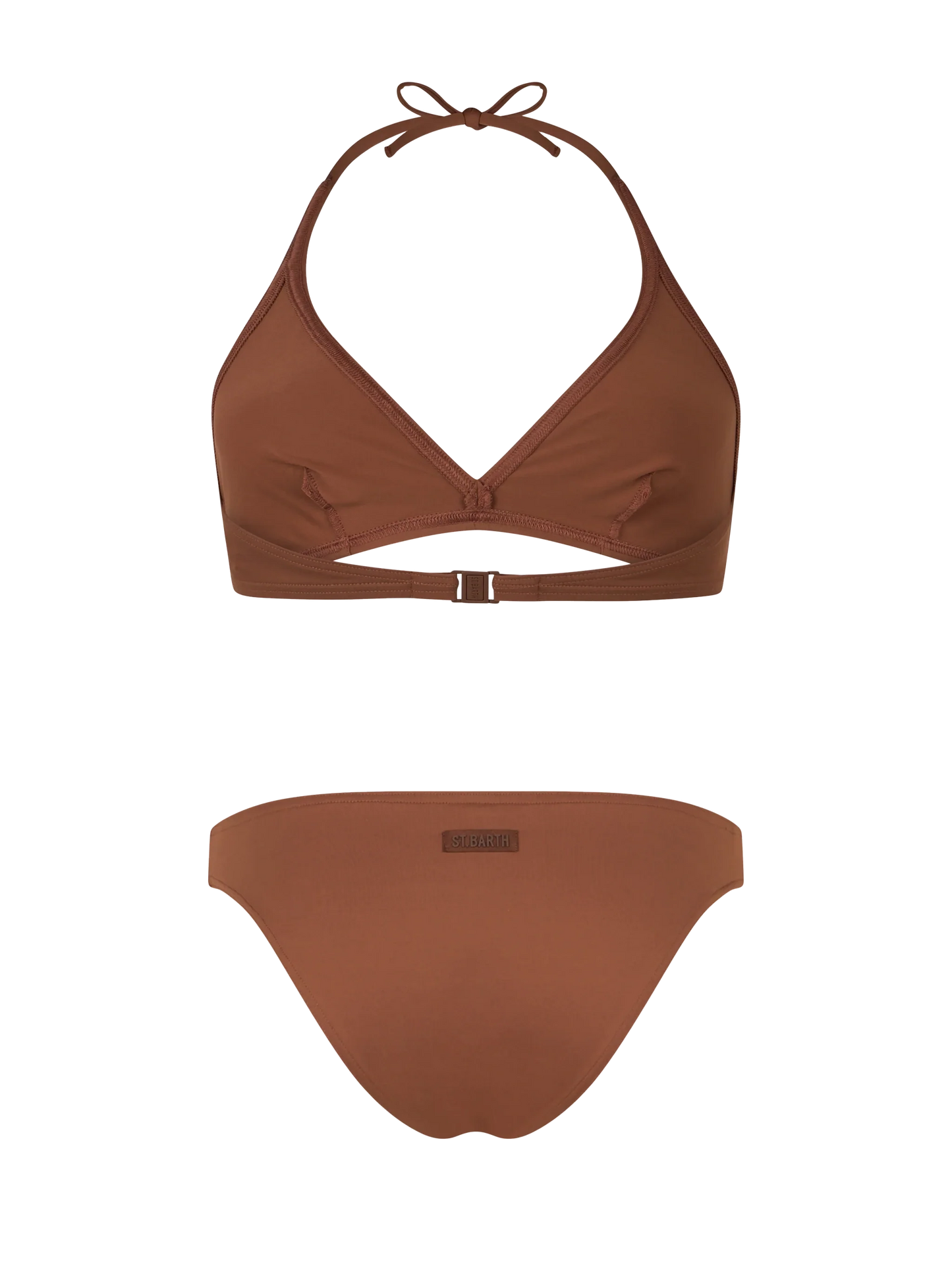 Woman brown triangle bralette bikini Gaia Maia