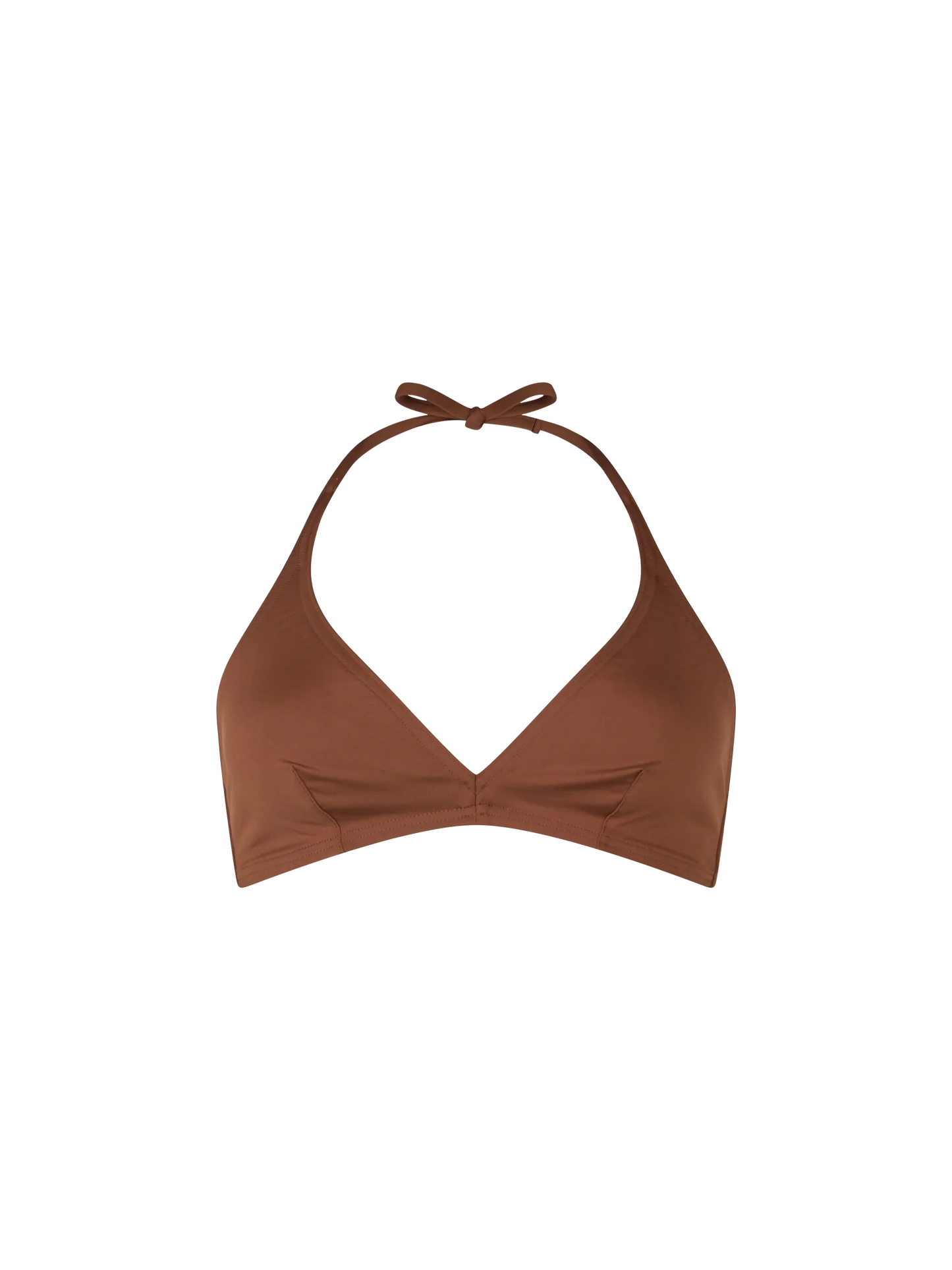 Woman triangle bralette brown top Gaia