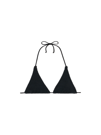 Woman black crinkle triangle top Guiana