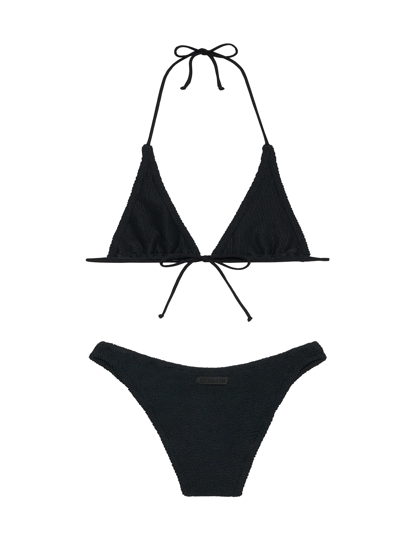 Woman black crinkle triangle bikini Guiana Elise