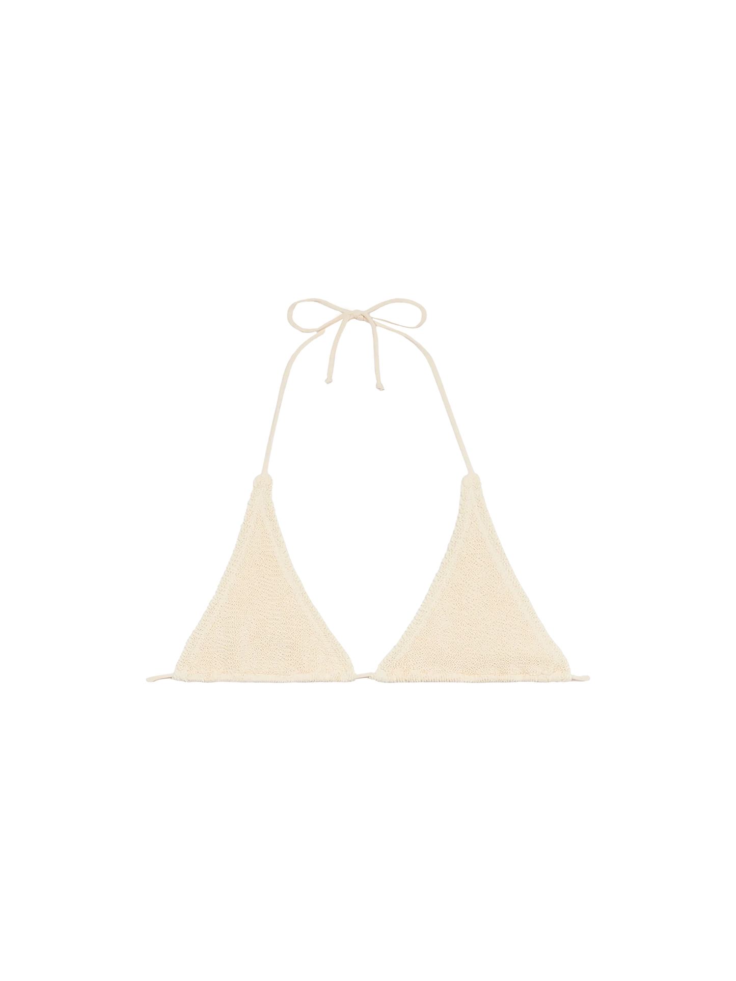 Woman white crinkle triangle top Guiana