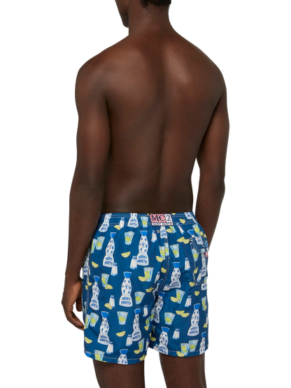 Mid-length Gustavia swim-shorts with tequila print