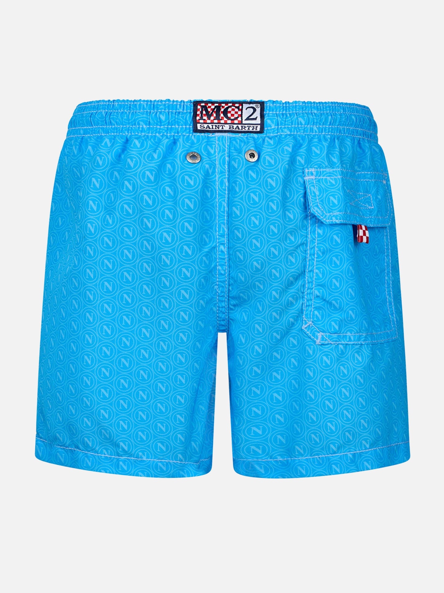 Mid-length Gustavia swim-shorts with Napoli print | SSC NAPOLI SPECIAL EDITION