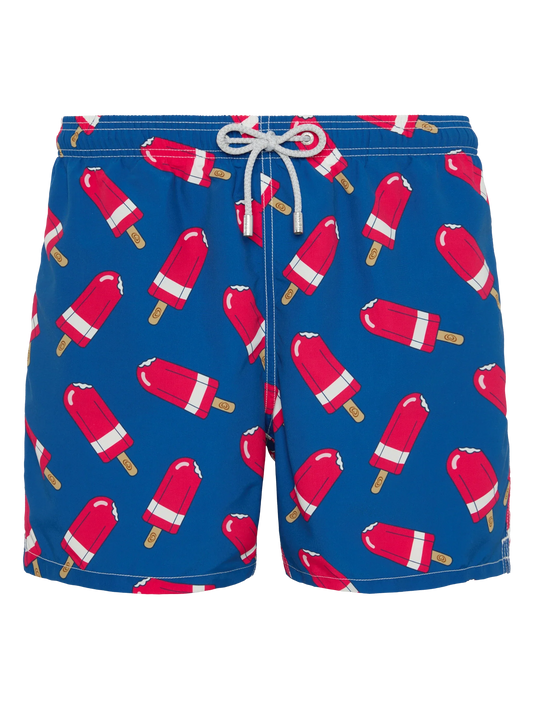 Mid-length Gustavia swim-shorts with Fior di Fragola print | ALGIDA SPECIAL EDITION
