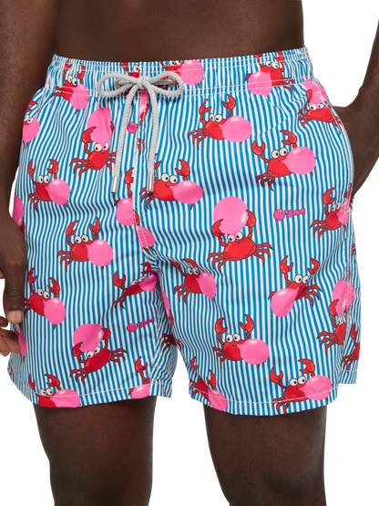 Mid-length Gustavia swim-shorts with Big Babol crab print | BIG BABOL SPECIAL EDITION