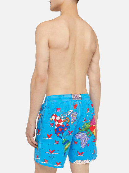 Mid-length Gustavia swim-shorts with Britto world placed print| BRITTO SPECIAL EDITION