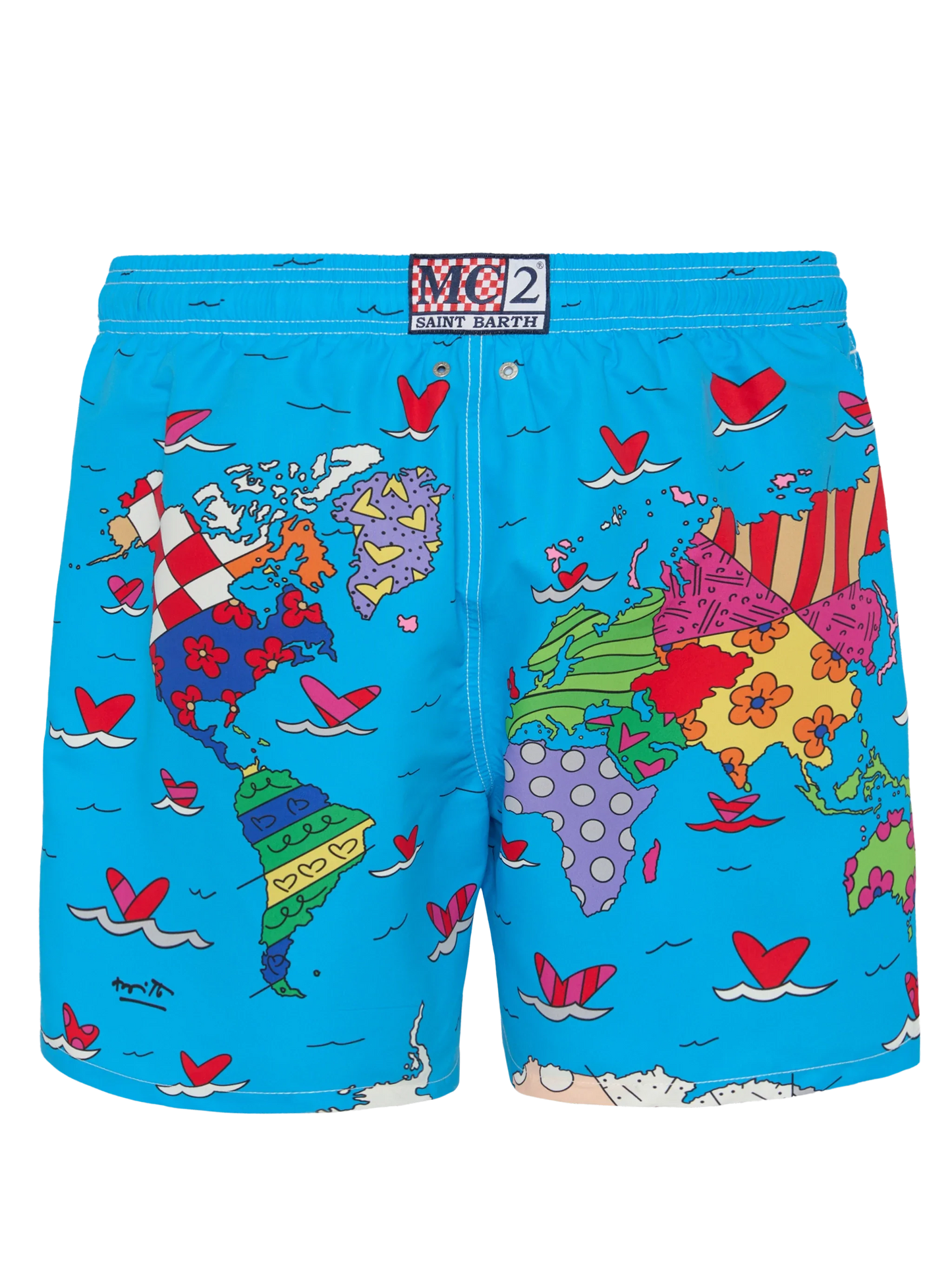 Mid-length Gustavia swim-shorts with Britto world placed print| BRITTO SPECIAL EDITION