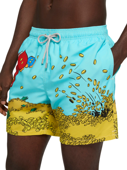 Mid-length Gustavia swim-shorts with Scrooge placed print| DISNEY® SPECIAL EDITION