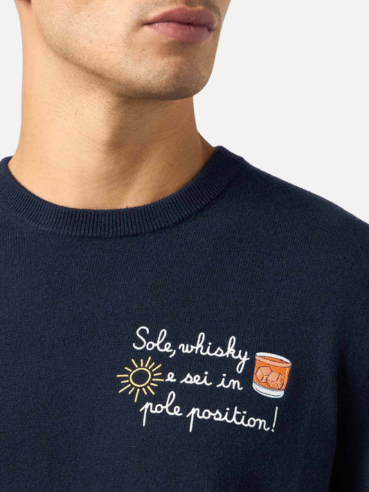 Man sweater Heron Light with Sole, Whisky...  embroidery | VACANZE DI NATALE SPECIAL EDITION